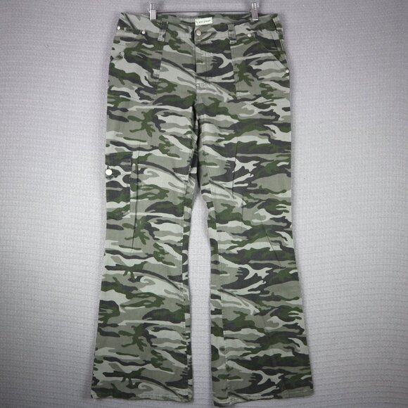 Side Street Y2K Camo Boot Cut Pants Size 15 Vintage - Picture 1 of 8